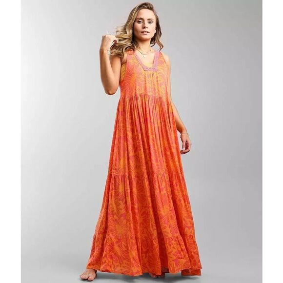 Free People Tiers For You Maxi Dress Size M - Picture 2 of 9